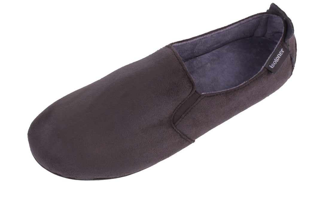 grey slipper with rubber sole for men