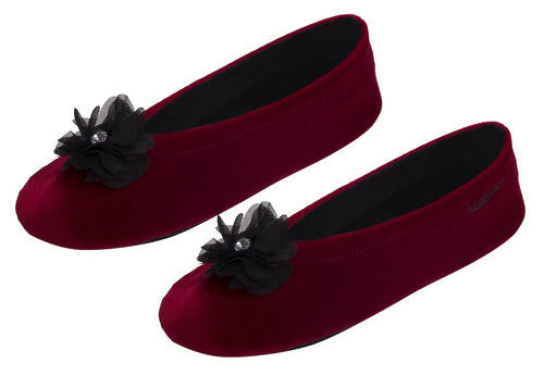 Red ballerina slipper with flower